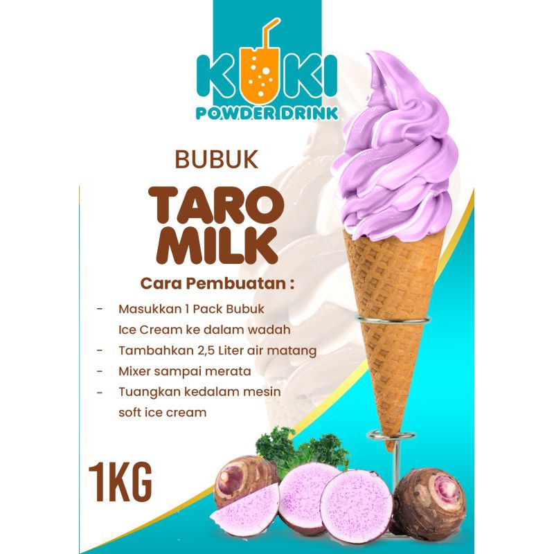 

Taro Milk Bubuk Ice Cream Premium 1kg Halal