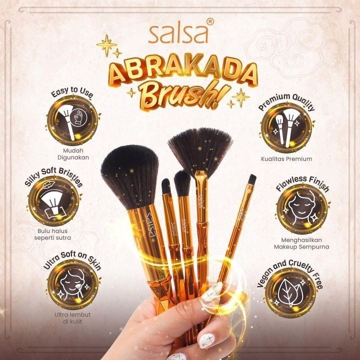 SALSA ABRAKADA BRUSH - SET KUAS MAKE UP PEMULA ALAT RIAS LEMBUT