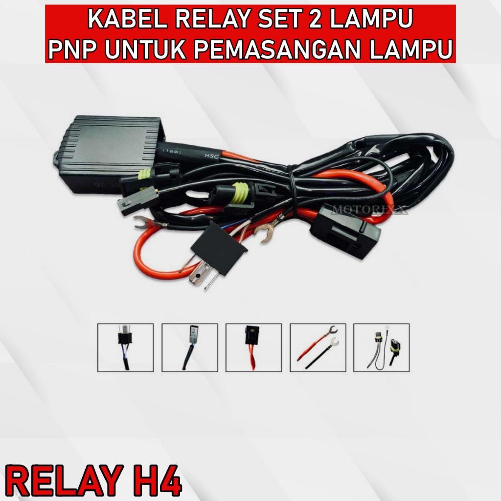 ORIGINAL KABEL RELAY BILED RELAY SUPER 2 BILED | KABEL RELAY HID 2 LAMPU | RELAY MOTOR MOBIL 2 LAMPU