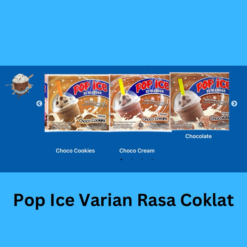 

Pop Ice Aneka Rasa 1 Renceng (10 Sachet) BERAGAM RASA, Coklat/Strawberry/Anggur/Taro/Mangga/Leci/Avocado/Vanilla blue/Permen karet