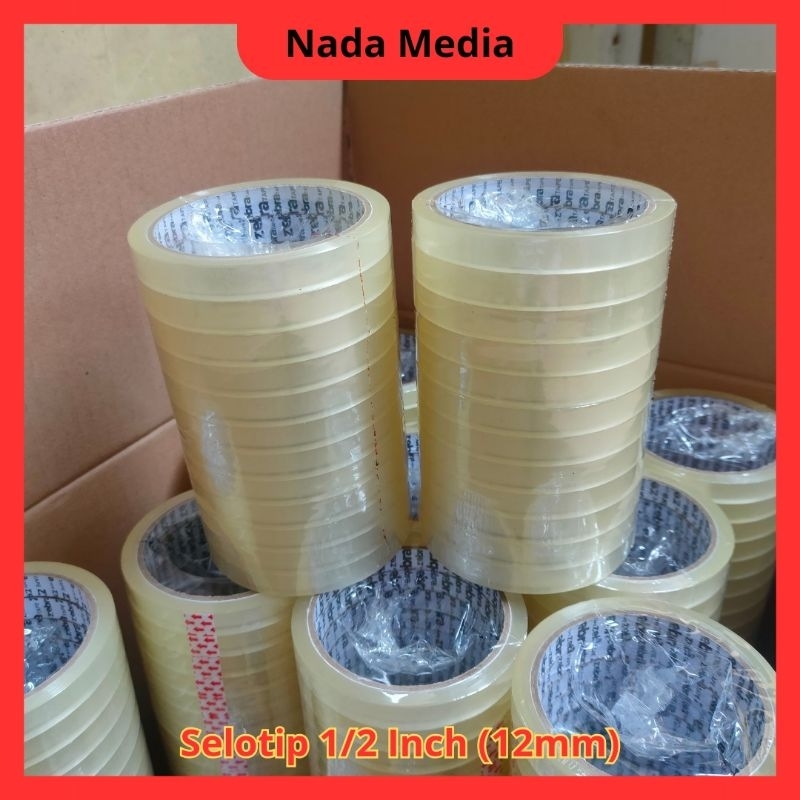 

1 Slop Solatip / Isolasi Bening 1/2 Inch 60 Yard isi 12 Pcs