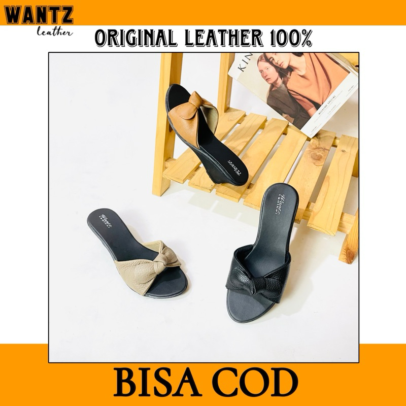 SANDAL WANITA Kulit Asli SANDAL WEDGES 5cm Kulit Asli Garut
