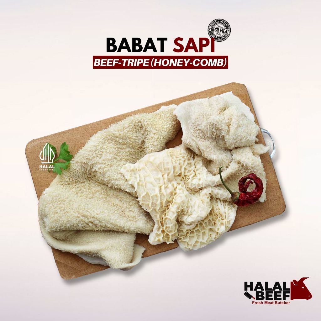 

Babat Sapi Segar & Halal - Beef Tripe (Honey Comb)