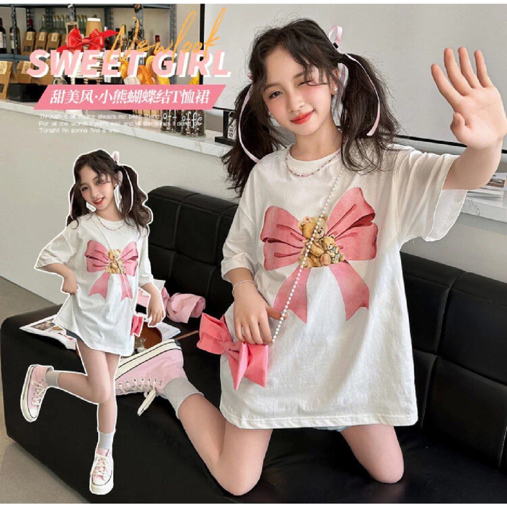 [JEWELS KIDS] CHIBBY OVERSIZED MINI DRESS/ MINIDRESS ANAK KOREA IMPORT/ BAJU FASHION ANAK TANGGUNG
