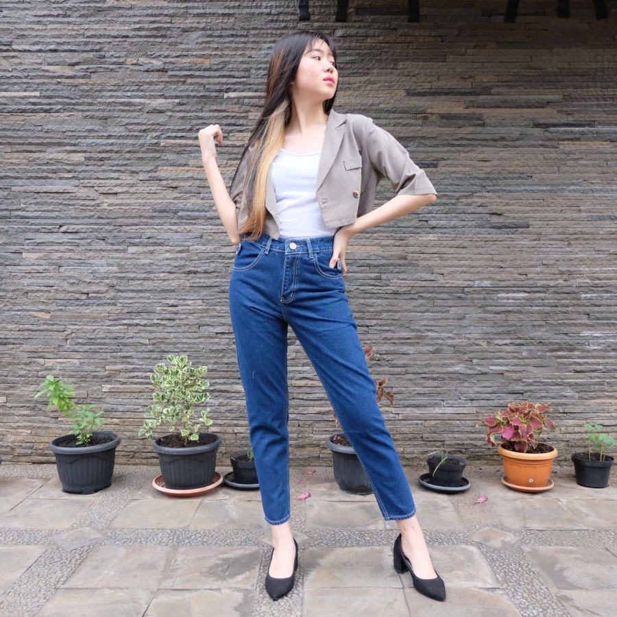 Celana Panjang Boyfriend Jeans Jeans Pensil Wanita Kekinian