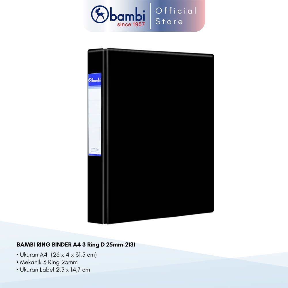 

Bambi Ring Binder A4 3 Ring Type D All Color Jumbo Size 25 mm Original