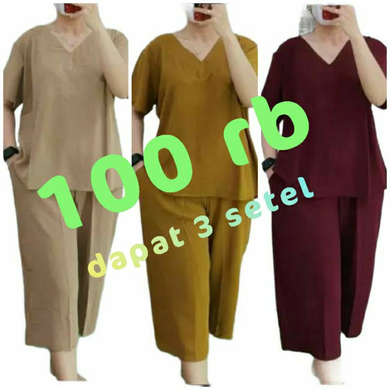 PROMO 100 Rb Dapat 3 PCS | Setelan Andin | Setelan Wanita Andin | Setelan Murah