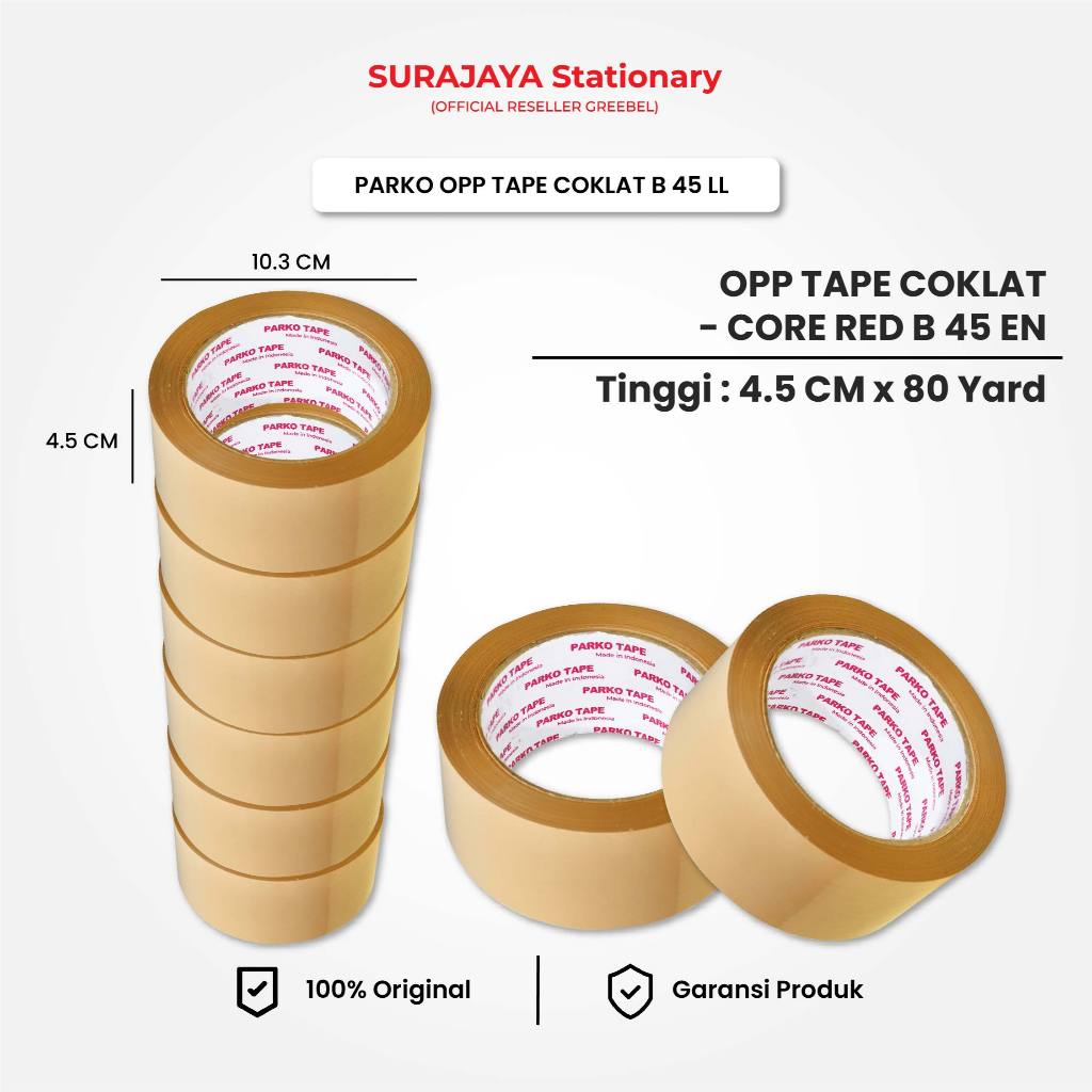 

Parko Lakban Coklat / OPP Tape Coklat / Isolasi, Selotip Coklat