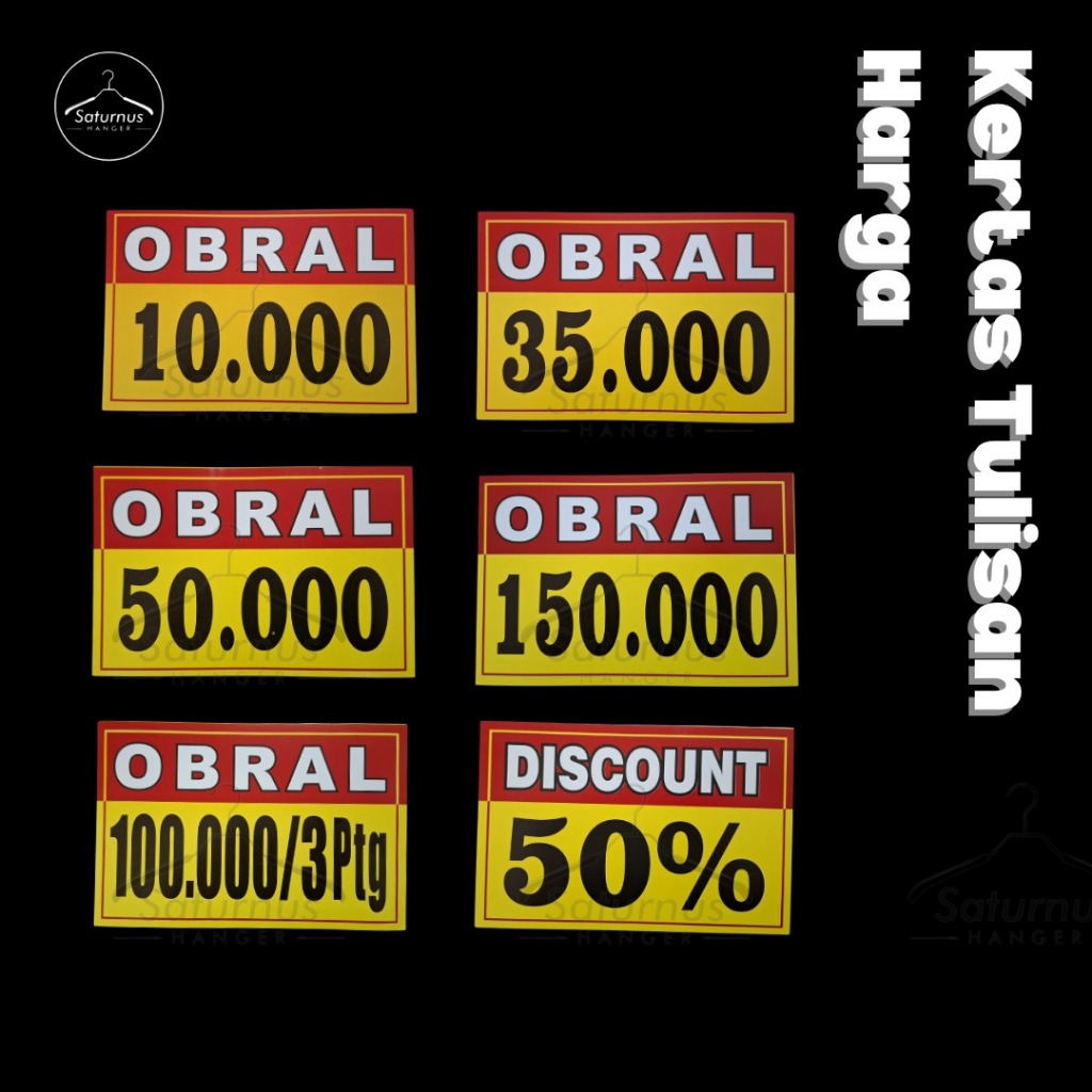 

Kertas tulisan Harga Banrol/Name Tag Harga Jualan/Kertas Obral Harga Jualan - LBR