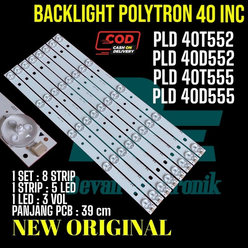 BACKLIGHT TV LED POLYTRON PLD-40T552 LAMPU LED BACKLIGHT TV POLYTRON PLD-40T555 PCB ALUMUNIUM