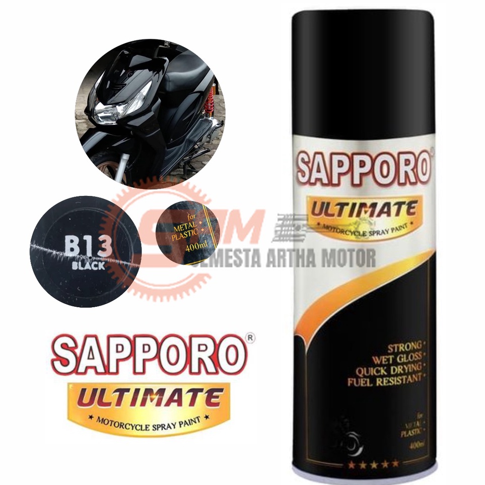 

KODE E46T Pilox Sapporo Ultimate Black B13 Cat Semprot Hitam Pilok Metal Aerosol Spray