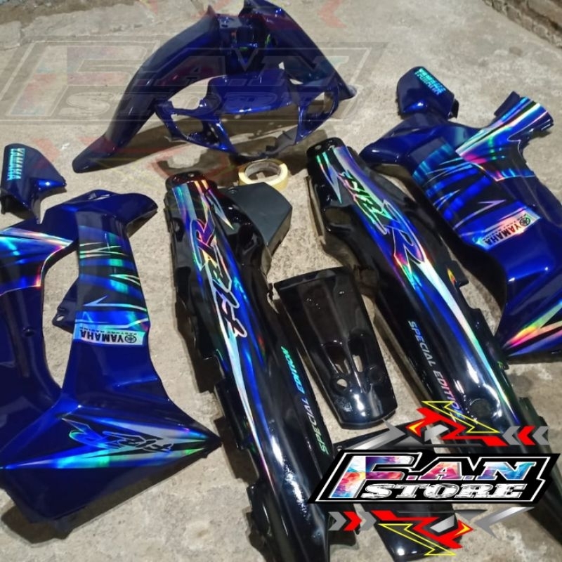 BODY SET YAMAHA FIZ R WARNA BIRU HITAM COSTUM