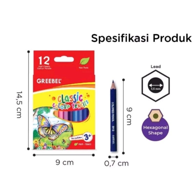 

Pensil Warna Greebel Classic 12 Warna Pendek Color Pencil Greebel Classic Kecil