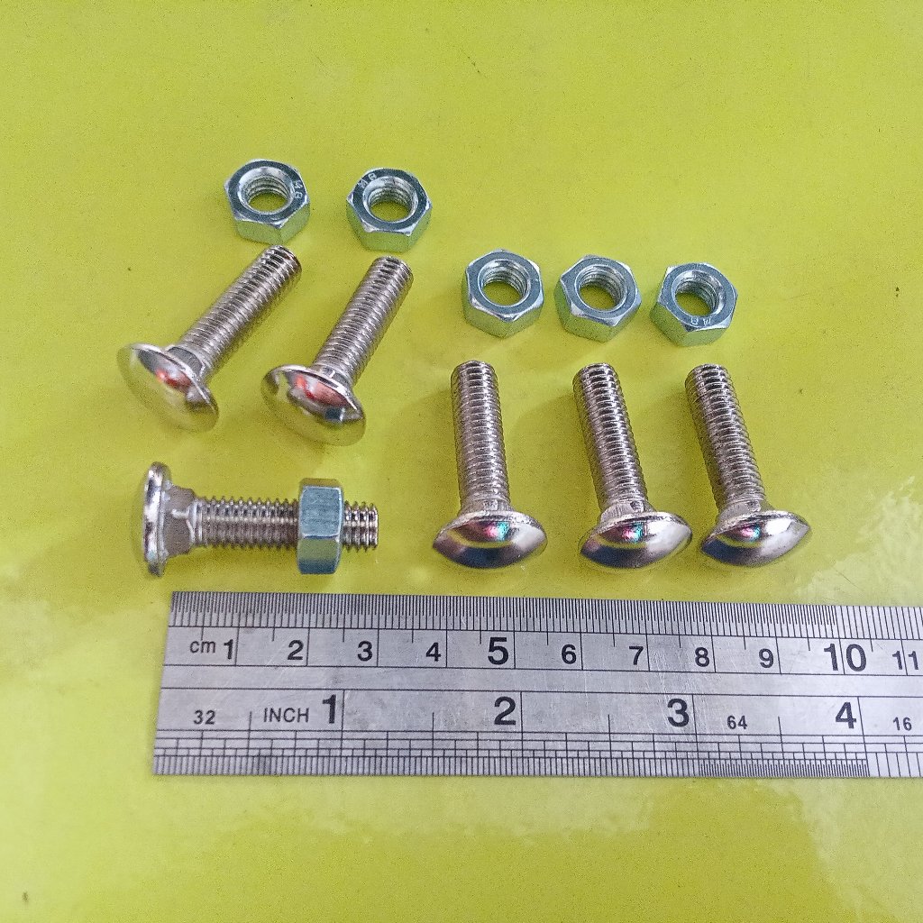 BAUT MUR CB M8x30 STAINLESS / BAUT M8 X 30 PANJANG 3CM / BAUD PAGAR GRC BAUT 13 KUNCI 13 STAINLESS B