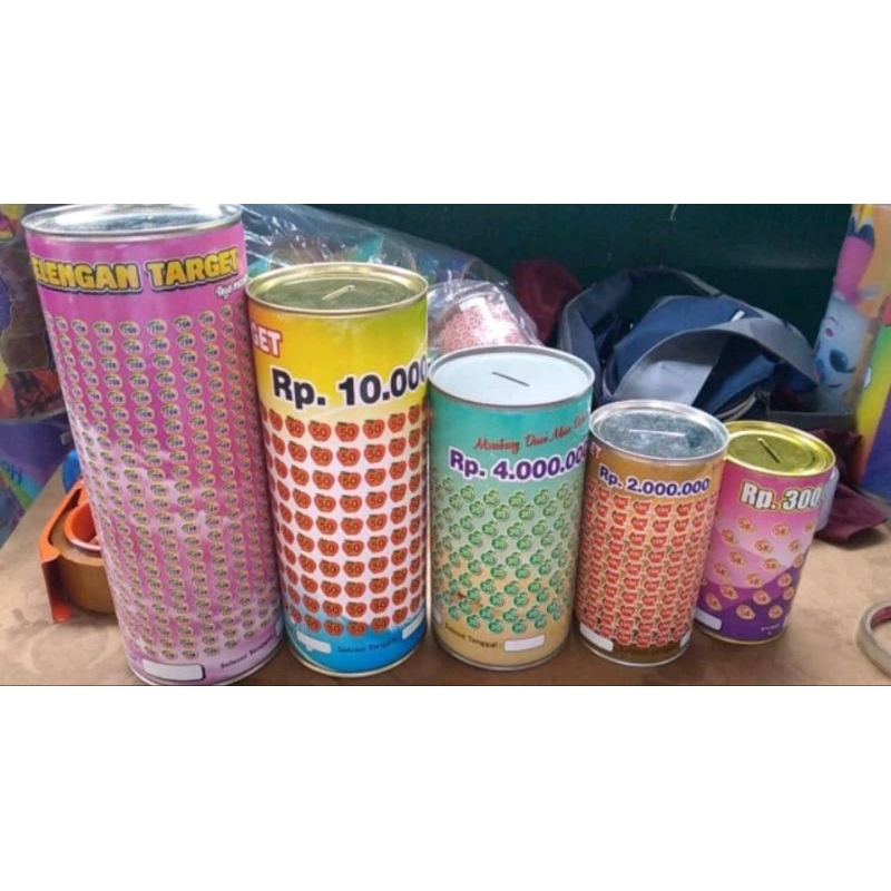 celengan kaleng murah/celengan kaleng