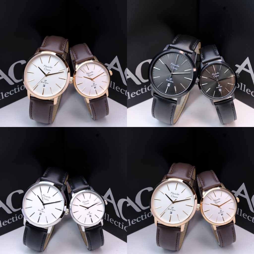 JAM COUPLE ALEXANDRE CHRISTIE 1028 AC1028 LEATHER BLACK ORIGINAL