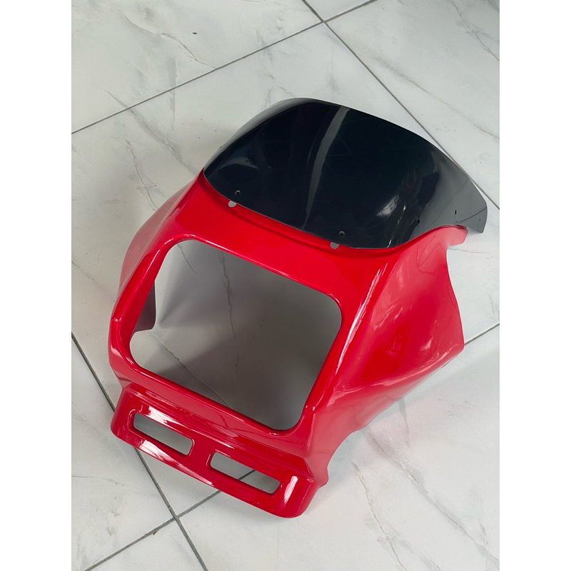 batok rxz - batok depan dan visor rxz mile. tatok. krodong dpn yamaha rx z lama warna merah cabe ver