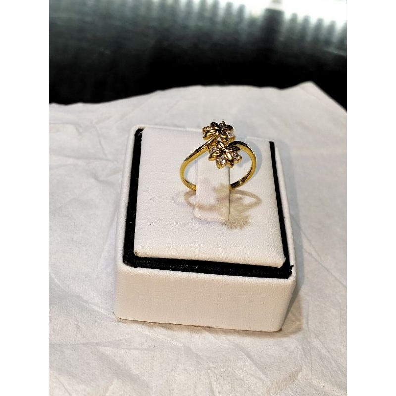 cincin emas model bunga ( rose gold )