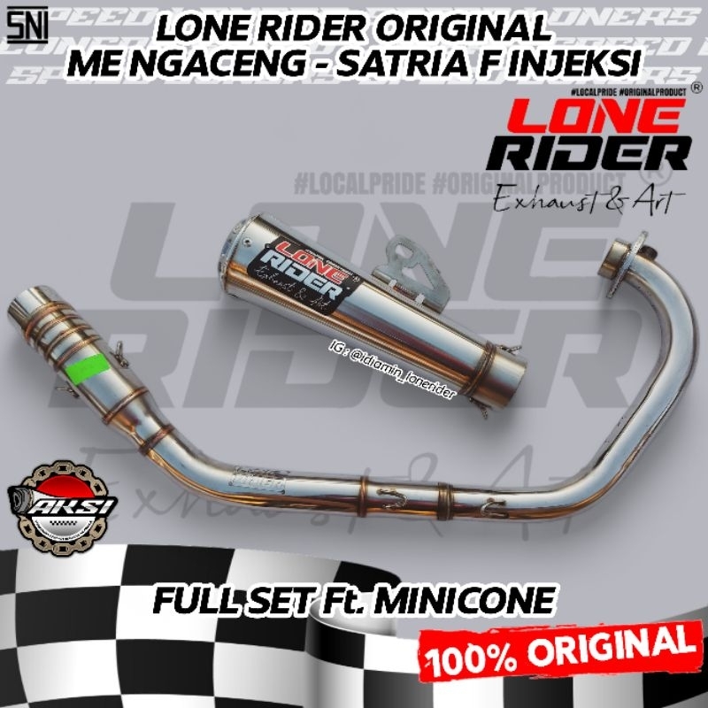 LONE RIDER ORIGINAL Knalpot LR Satria F Injeksi Fu Fi  ME Ngaceng Silincer Minicone Full System