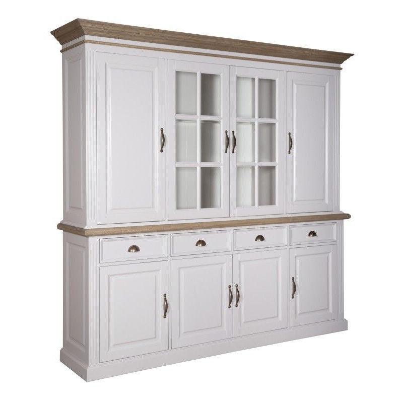 LEMARI PAJANGAN JATI_LEMARI PAJANGN DUCO KOMBINASI NATURAL_LEMARI PAJANGAN PINTU 4 KACA