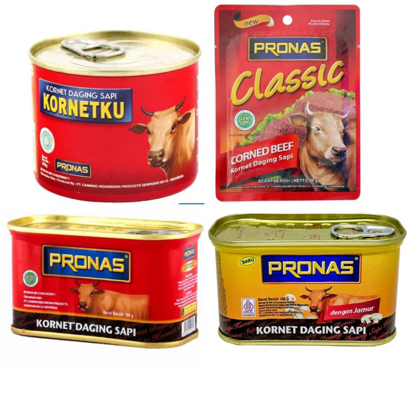 

(instant saja) PRONAS Aneka kornet Corned Beef clasik kornetku Sapi jamur sardines sarden