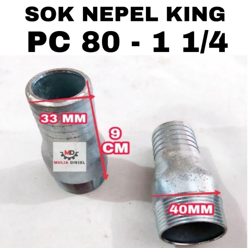 Nepel King Sok Drat Pompa Air Keong PC80 1 1/4 Galvanis
