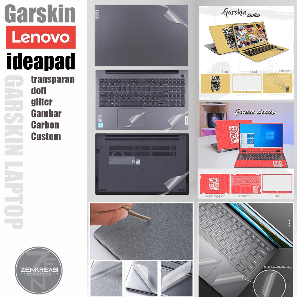 Garskin Laptop Lenovo Ideapad  Garskin Laptop FullBody  Skin Laptop Protector  Garskin Transparan  G