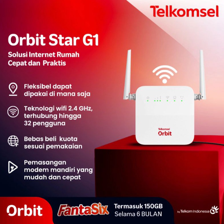 Telkomsel Orbit Star G1 Modem Wifi 4G High Speed Bonus Data e G4Z5