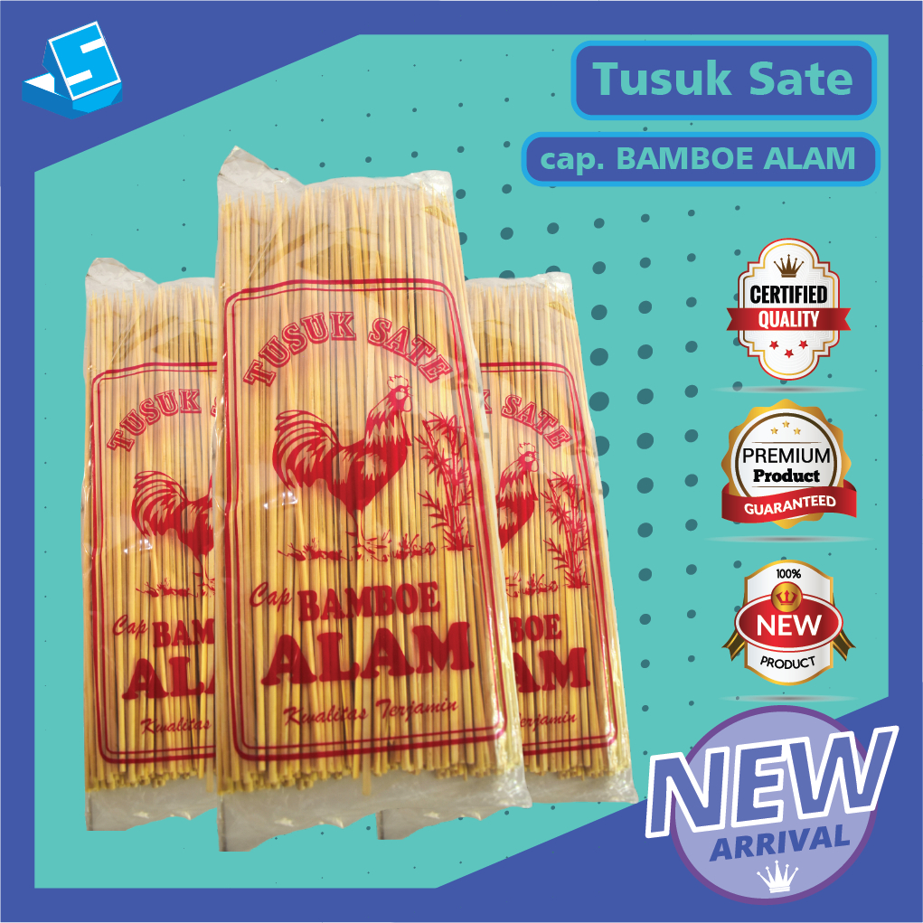 Tusuk sate ayam cap bambu alam / Tusuk sate Bamboe Alam / Tusuk sate alami