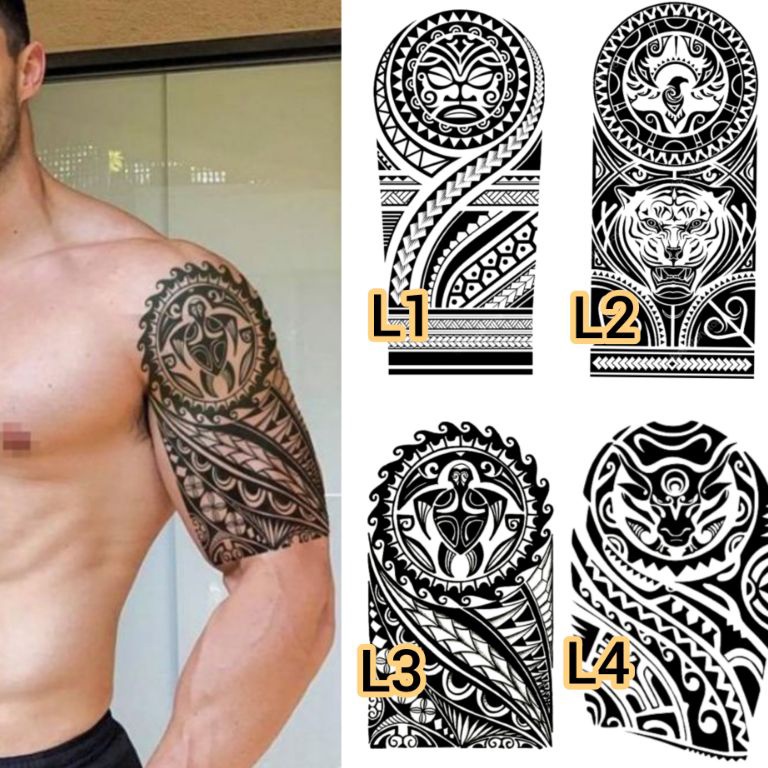 KODE G25H Tato Temporer Tato Tribal Tato simple Tato pria Tato setengah lengan Stiker Tato Minimalis