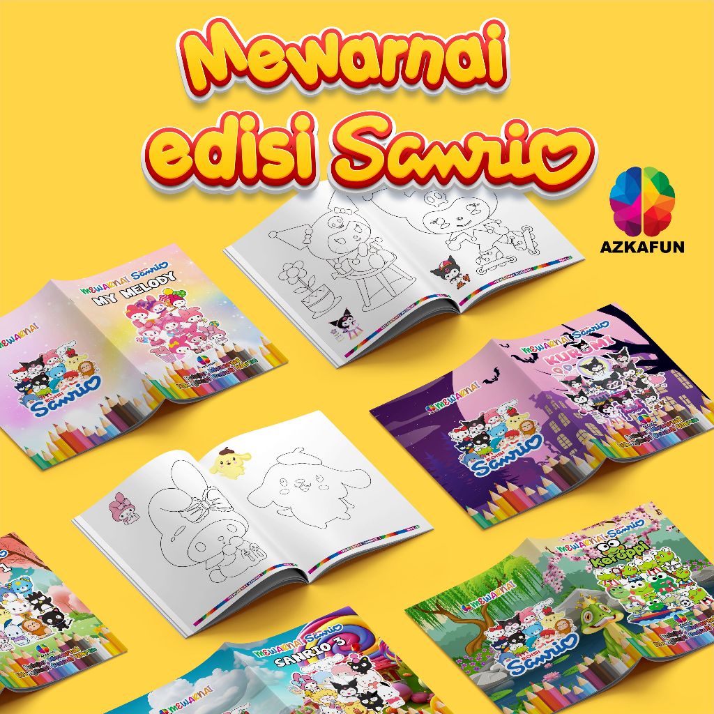 

Buku mewarnai full colour Edisi Sanrio