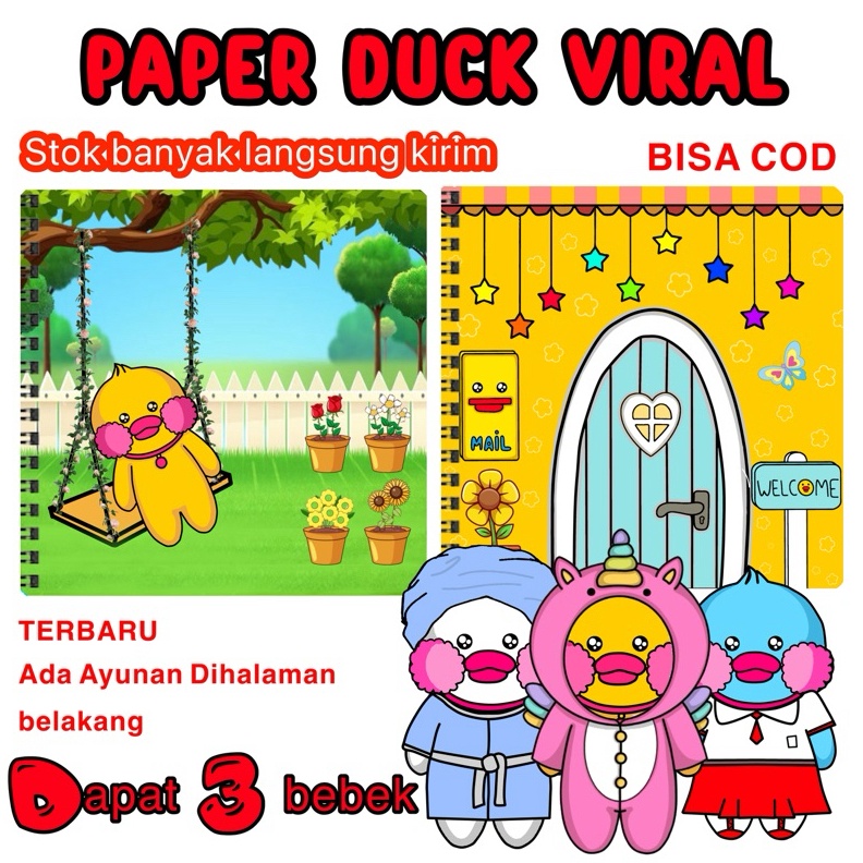 KODE V39C PAPER DUCK VIRAL  BONEKA KERTAS BEBEK  BEBEK KERTAS  PAPER DOLL  PAPER DUCK  MAINAN EDUKAS