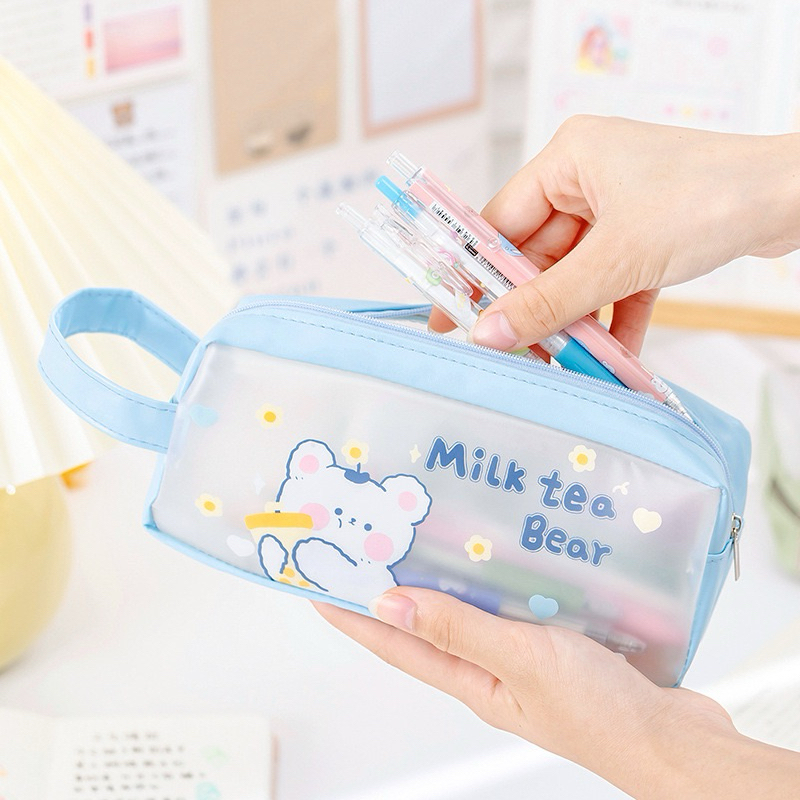 

Kotak Pensil Pu Pvc Tempat Pensil Resleting Lucu Tahan Air Motif Animals