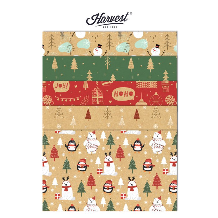 

TERLARIS Kertas Kado Natal Harvest Wrapping Paper Xmas Shining Paket isi 5
