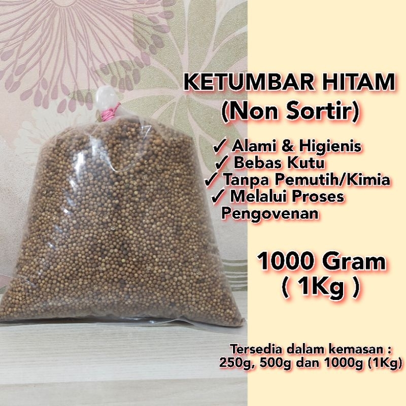 

Ketumbar Hitam Non Sortir 1000 Gram 1Kg Alami Tanpa Pemutih / Pengawet