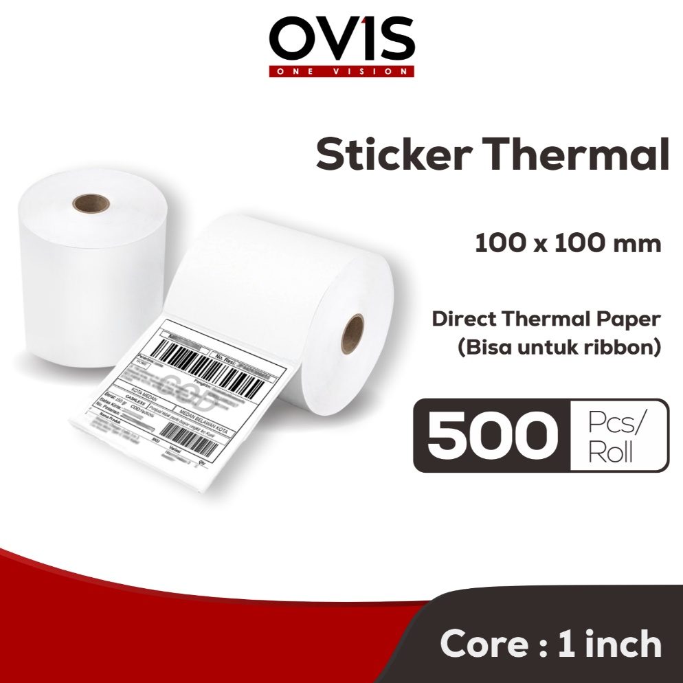 

KODE B9R Label Stiker Resi Thermal Direct 1x1 mm Sticker Paper Kertas Roll