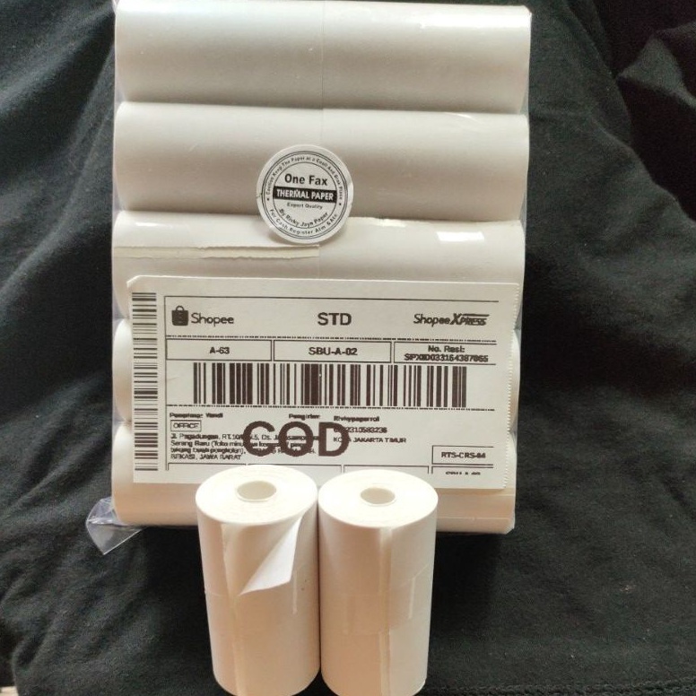 

KODE C59W Kertas Thermal Stiker Label 583mm Paket 1 Pcs Cocok Untuk Resi Pengiriman Dll