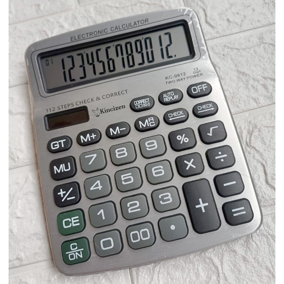 

KODE V75K Kalkulator CT 9812 12 Digit Check and Correct Ukuran Besar Tombol Gede Layar Lebar