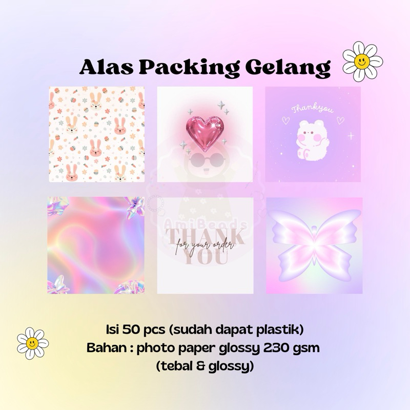 

READY 50pcs Alas Packing Gelang Glossy | alas packaging aesthetic | Free plastik
