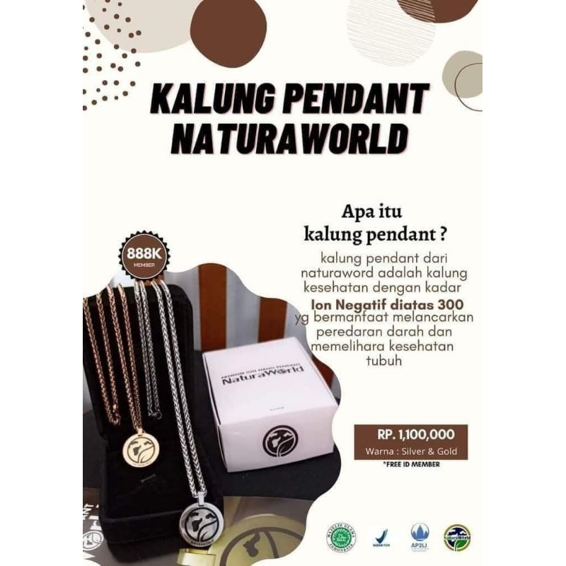 Kalung Terapi Kesehatan ION NANO Naturaworld PREMIUM