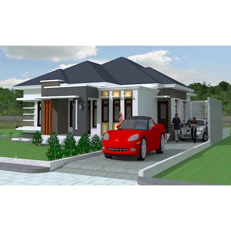 PAKET DESAIN RUMAH UKURAN 20X15. Natural desai. jasa desain rumah 3D.4 kamar tidur