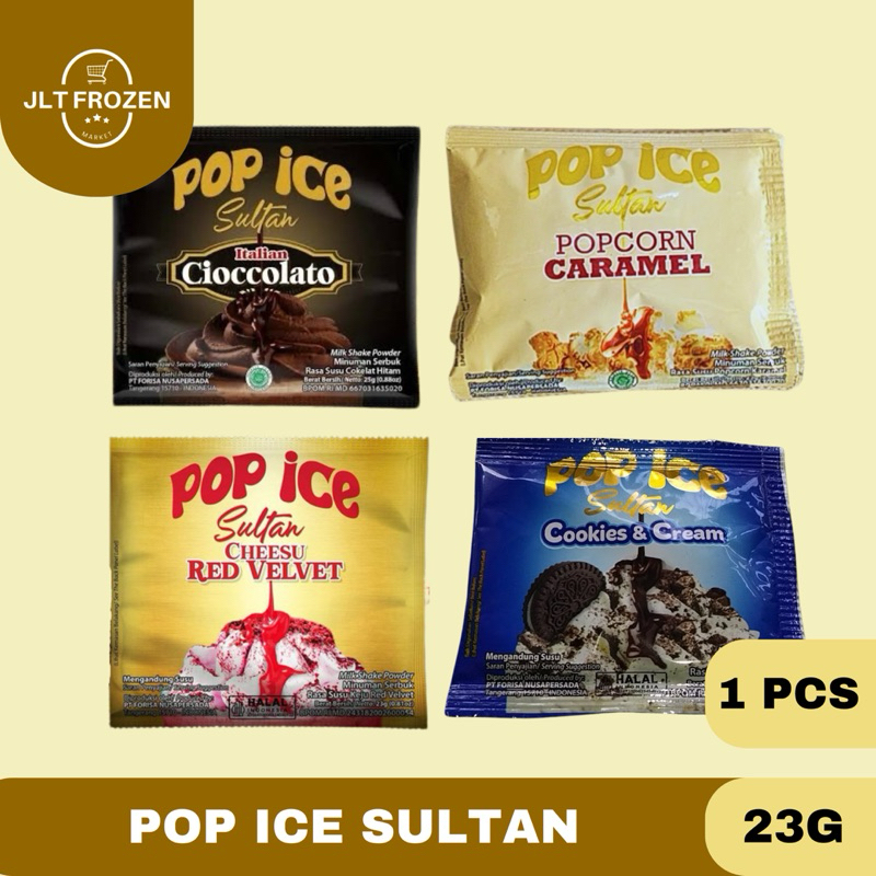 

Pop Ice Sultan / Minuman Serbuk Instan Cookies & Cream / Popcorn Caramel / Red Velvet / Italian Choco - 1PCS X 23g