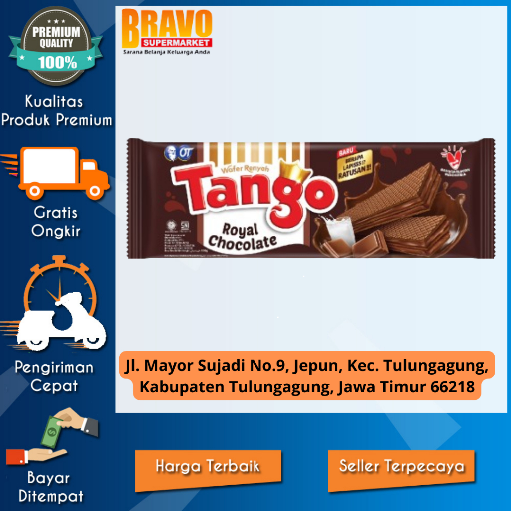 

Bravo Supermarket Tulungagung - WAFER TANGO COKLAT 120GR