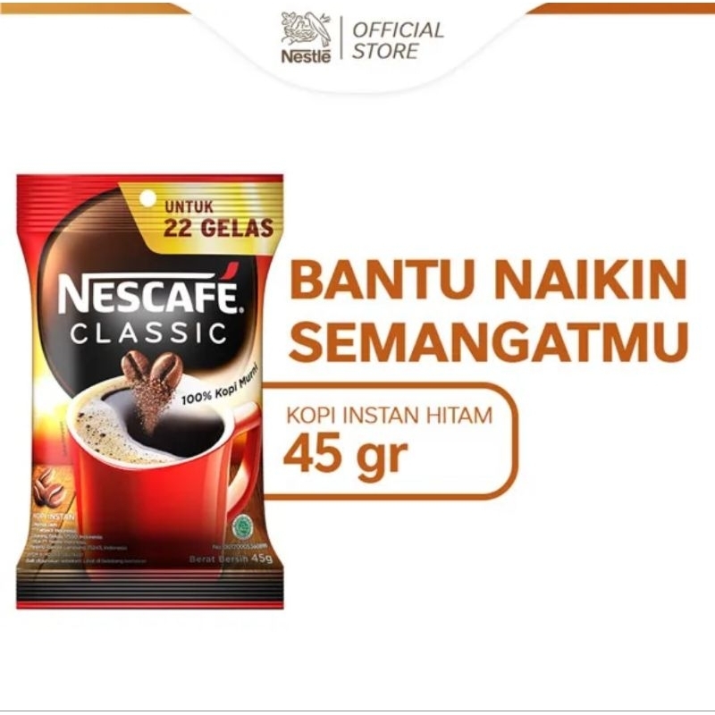 

NESCAFE Classic Kopi Instan Hitam Bag 45 g