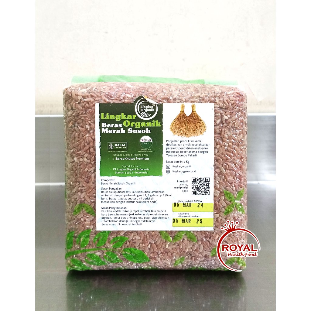 

Lingkar Organik Beras Merah SOSOH Organik 1 Kg