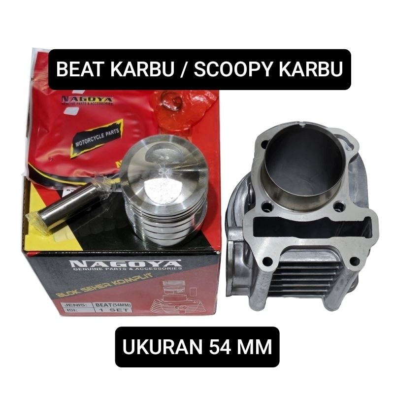 BLOK SEHER BORING PISTON BORE UP NAGOYA RACING 54 MM BEAT LAMA KARBU / SCOOPY KARBU