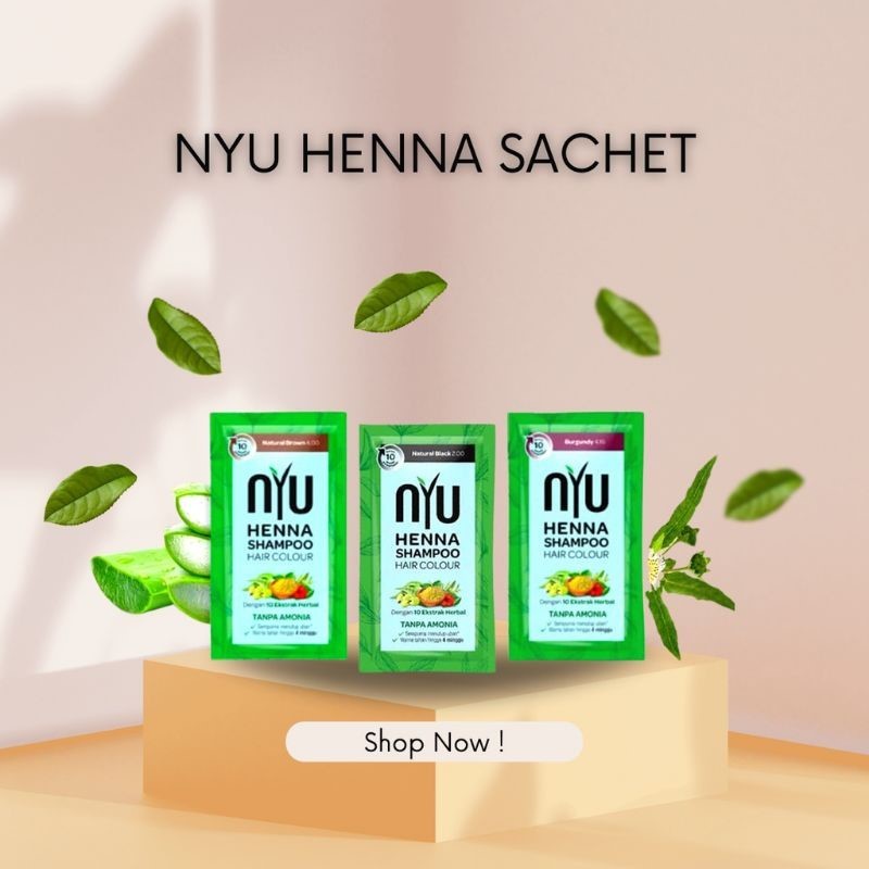 ❤HEALTHCARE❤ NYU Henna Shampoo Hair Colour Original l Brown l Black