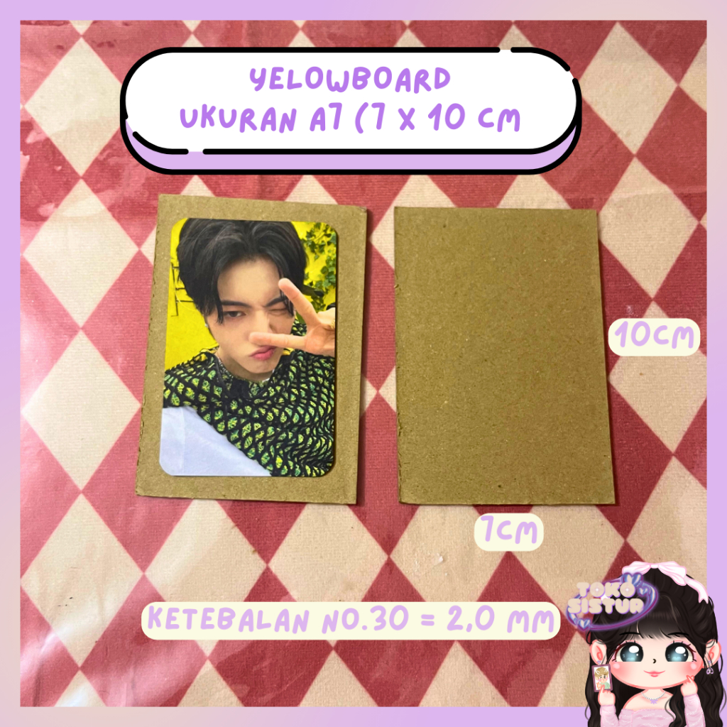 

[TS] SEPASANG YELLOW BOARD A7 (7 x 10 cm) TEBAL N0.30 BOARD PACKING PHOTOCARD PC KPOP MURAH TERMURAH