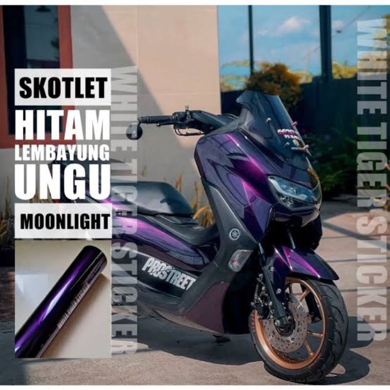 sticker / skotlet warna hitam lembayung ungu / Moonlight purple