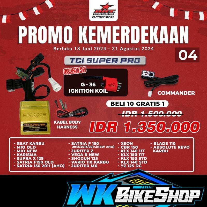 TCI POWERMAX BRT IMAX 3 KARBURATOR KARISMA SUPRA X 125 KPH DUALBAND / SUPER / SUPER PRO  KOIL G36 BR